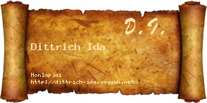 Dittrich Ida névjegykártya